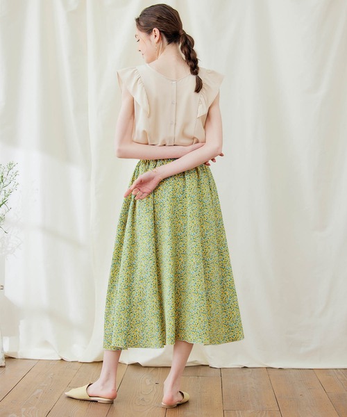 PURIL（ピュリル）の「【PURIL】フラワープリント サイドポケット付き フレアスカート（スカート・レディース・オフホワイト/ピンク/ミント・S/M）」の17枚目の写真