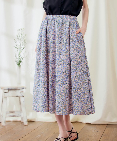 PURIL（ピュリル）の「【PURIL】フラワープリント サイドポケット付き フレアスカート（スカート・レディース・オフホワイト/ピンク/ミント・S/M）」の22枚目の写真