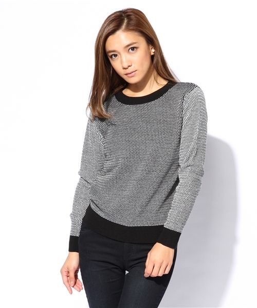 AZUL by moussy（アズールバイマウジー）の「2/48 CT柄編U/N長袖PO（ニット/セーター・レディース・ブラック系その他/ブルー系その他・MEDIUM/SMALL/LARGE）」の2枚目の写真