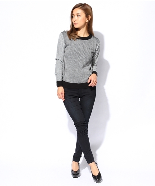 AZUL by moussy（アズールバイマウジー）の「2/48 CT柄編U/N長袖PO（ニット/セーター・レディース・ブラック系その他/ブルー系その他・MEDIUM/SMALL/LARGE）」の5枚目の写真