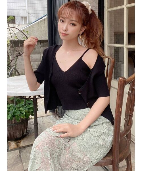 RESEXXY（リゼクシー）の「リブニットビスチェ【セット着用可能】（ニット/セーター・レディース・ブラック/グリーン/モカ・FREE）」の13枚目の写真