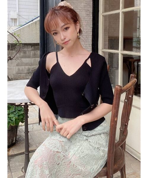 RESEXXY（リゼクシー）の「リブニットビスチェ【セット着用可能】（ニット/セーター・レディース・ブラック/グリーン/モカ・FREE）」の20枚目の写真