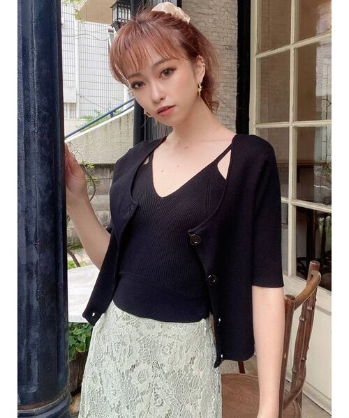 RESEXXY（リゼクシー）の「リブニットビスチェ【セット着用可能】（ニット/セーター・レディース・ブラック/グリーン/モカ・FREE）」の11枚目の写真