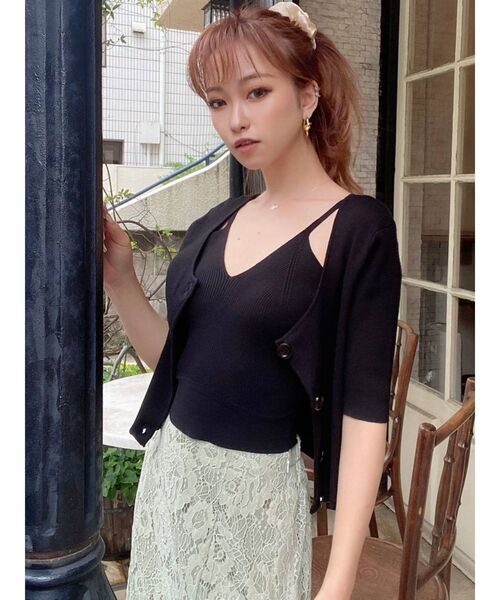 RESEXXY（リゼクシー）の「リブニットビスチェ【セット着用可能】（ニット/セーター・レディース・ブラック/グリーン/モカ・FREE）」の8枚目の写真