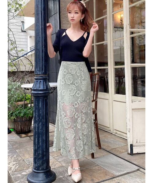 RESEXXY（リゼクシー）の「リブニットビスチェ【セット着用可能】（ニット/セーター・レディース・ブラック/グリーン/モカ・FREE）」の12枚目の写真