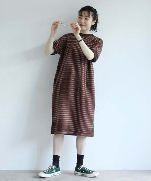 ヘリンボンボーダー ワンピース ワンピース Par Par ワンピース Ici パーリッシィ のファッション