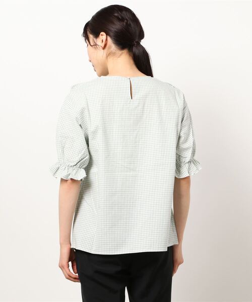 ehka sopo（エヘカソポ）の「【橋下美好×ehka sopo】切替フリルブラウス（シャツ/ブラウス・レディース・ベージュ/オフホワイト/ブラック/ミント・ﾌﾘ-）」の6枚目の写真