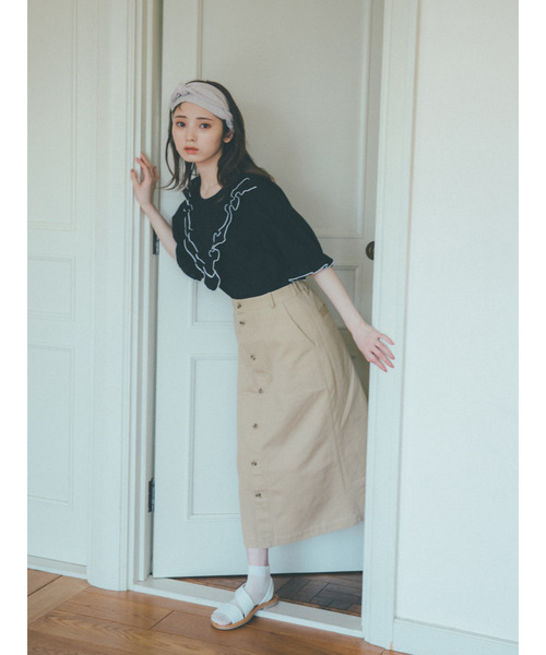 ehka sopo（エヘカソポ）の「【橋下美好×ehka sopo】切替フリルブラウス（シャツ/ブラウス・レディース・ベージュ/オフホワイト/ブラック/ミント・ﾌﾘ-）」の17枚目の写真