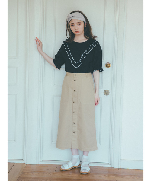 ehka sopo（エヘカソポ）の「【橋下美好×ehka sopo】切替フリルブラウス（シャツ/ブラウス・レディース・ベージュ/オフホワイト/ブラック/ミント・ﾌﾘ-）」の21枚目の写真