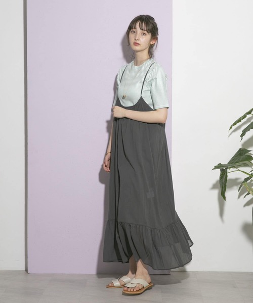 UR Lab.（アーバンリサーチラボ）の「マーメイドキャミソールワンピース（ワンピース・レディース・オレンジ/チャコールグレー・FREE）」の4枚目の写真