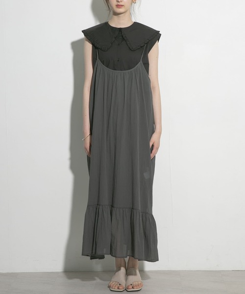 UR Lab.（アーバンリサーチラボ）の「マーメイドキャミソールワンピース（ワンピース・レディース・オレンジ/チャコールグレー・FREE）」の5枚目の写真