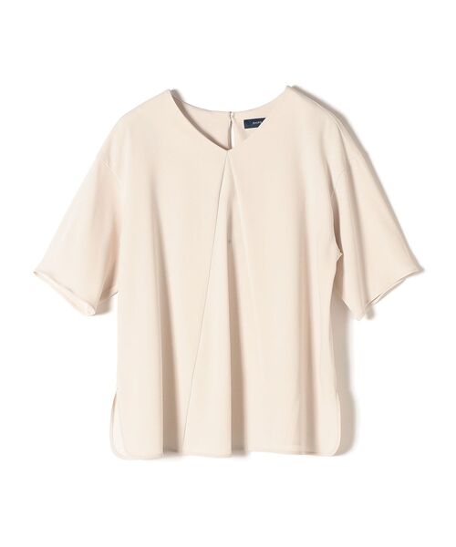SHIPS(シップス)の「バックサテンショートスリーブプルオーバー(シャツ/ブラウス・レディース・ネイビー/ベージュ・ONE SIZE)」の2枚目の写真