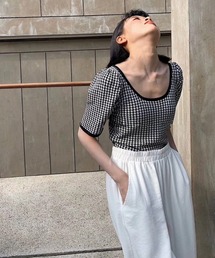 千鳥コンパクトニットプルオーバー