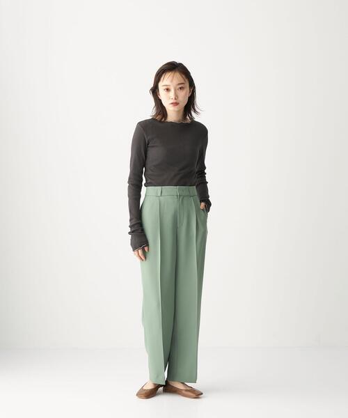 CITEN（シテン）の「＜CITEN（シテン）＞ タック セミワイド パンツ（その他パンツ・レディース・ダークグレー/ナチュラル/ライム・S/M）」の8枚目の写真