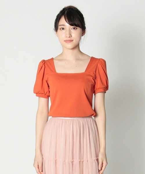 toucher du brise(トゥシェドブリーズ)の「スクエアネックカットソー(Tシャツ/カットソー・レディース・オレンジ/ブラック/ホワイト・M)」の10枚目の写真