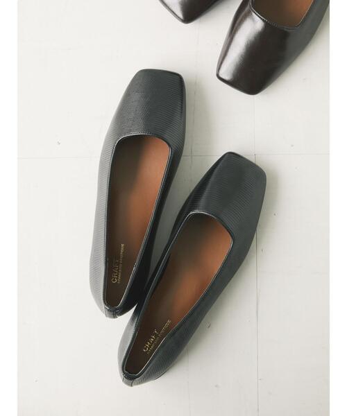 CRAFT STANDARD BOUTIQUE(クラフトスタンダードブティック)の「ふっくらクッションスクエアフラットシューズ *(パンプス・レディース・ブラック/ブラウン・M/L/S)」の14枚目の写真