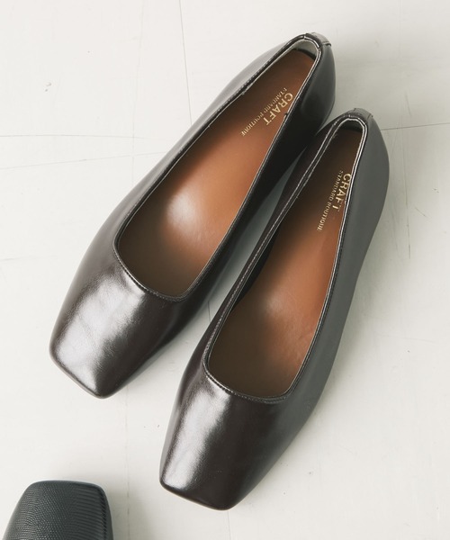 CRAFT STANDARD BOUTIQUE(クラフトスタンダードブティック)の「ふっくらクッションスクエアフラットシューズ *(パンプス・レディース・ブラック/ブラウン・M/L/S)」の15枚目の写真