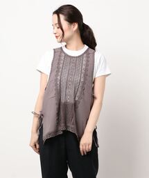 Samansa Mos2 | レース脇リボンベスト(ベスト)