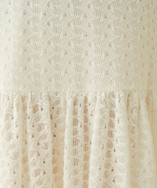 MADEMOISELLE ROPE'（マドモアゼル ロペ）の「レースギャザーフレアロングスカート（スカート・レディース・ホワイト/ブラック・38/36）」の6枚目の写真