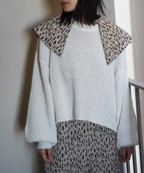 Alley by w closet(アリーバイダブルクローゼット)の「【Alley】ふさふさショート丈プルオーバー(ニット/セーター・レディース・オフホワイト/パープル系その他/ライム・FREE)」の9枚目の写真