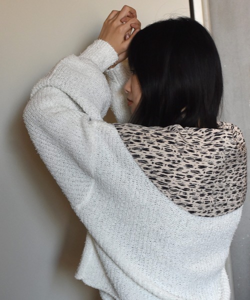 Alley by w closet(アリーバイダブルクローゼット)の「【Alley】ふさふさショート丈プルオーバー(ニット/セーター・レディース・オフホワイト/パープル系その他/ライム・FREE)」の15枚目の写真