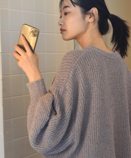 Alley by w closet(アリーバイダブルクローゼット)の「【Alley】ふさふさショート丈プルオーバー(ニット/セーター・レディース・オフホワイト/パープル系その他/ライム・FREE)」の21枚目の写真