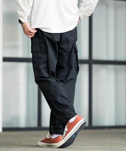 coen（コーエン）の「リップストップカーゴパンツ(セットアップ対応)（カーゴパンツ・メンズ・ブラック/オリーブ・LARGE/SMALL/MEDIUM/X-LARGE）」の3枚目の写真