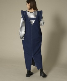 KBF | 【低身長向けSサイズ】フリルデニムワンピース(ワンピース)