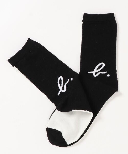 agnes b.（アニエスベー）の「KE60 E CHAUSSETTE キッズ b.ロゴバイカラーソックス（ソックス/靴下・キッズ・ブラック・1/2/3）」の4枚目の写真
