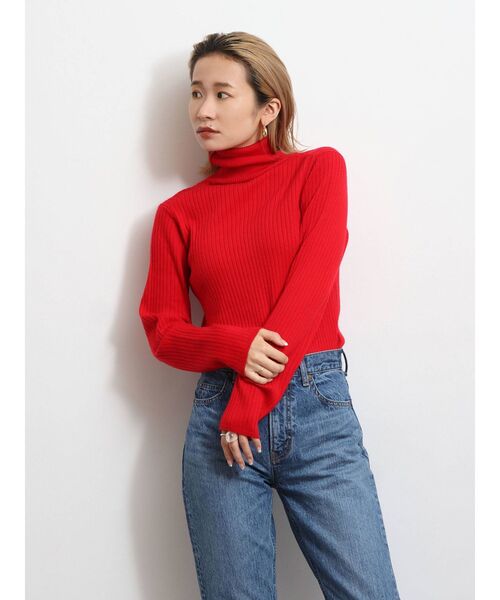 Ungrid（アングリッド）の「ウォッシャブルタートルニット（ニット/セーター・レディース・アイボリー/ヘザーグレー/ブラック/レッド/グリーン系その他/ブルー・FREE）」の22枚目の写真