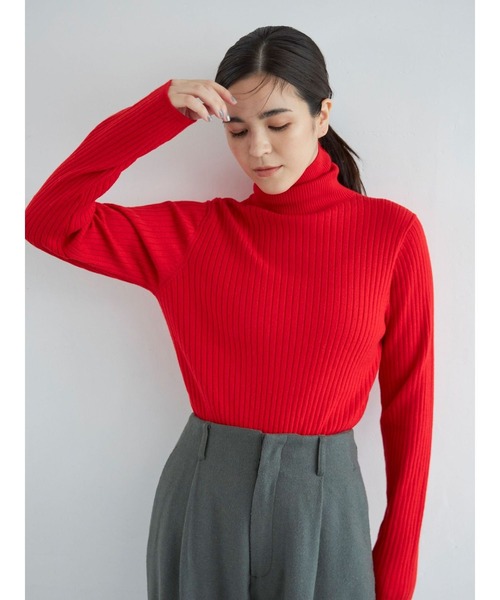 Ungrid（アングリッド）の「ウォッシャブルタートルニット（ニット/セーター・レディース・アイボリー/ヘザーグレー/ブラック/レッド/グリーン系その他/ブルー・FREE）」の6枚目の写真