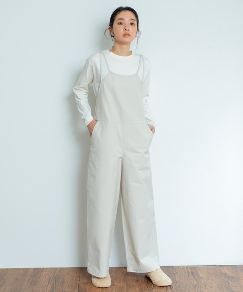 Liyoca(リヨカ)の「【Liyoca】綿ナイロンサロペット -ウォッシャブル-(サロペット/オーバーオール・レディース・ブラック/ライトベージュ・FREE)」の6枚目の写真