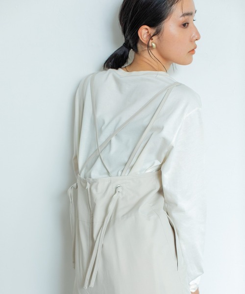 Liyoca(リヨカ)の「【Liyoca】綿ナイロンサロペット -ウォッシャブル-(サロペット/オーバーオール・レディース・ブラック/ライトベージュ・FREE)」の12枚目の写真