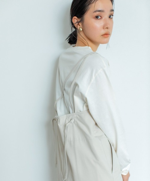 Liyoca(リヨカ)の「【Liyoca】綿ナイロンサロペット -ウォッシャブル-(サロペット/オーバーオール・レディース・ブラック/ライトベージュ・FREE)」の9枚目の写真