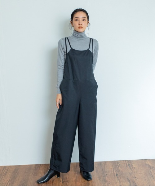 Liyoca(リヨカ)の「【Liyoca】綿ナイロンサロペット -ウォッシャブル-(サロペット/オーバーオール・レディース・ブラック/ライトベージュ・FREE)」の7枚目の写真