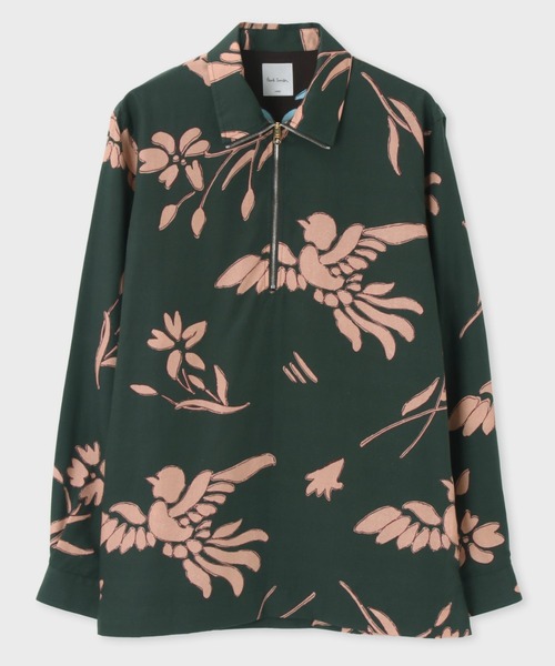 Paul Smith（ポールスミス）の「"Bird Floral" ハーフジッププルオーバーシャツ / 213313 904U（シャツ/ブラウス・メンズ・ブラウン系その他/イエロー系その他/グリーン系その他・SMALL/MEDIUM/LARGE/X-LARGE）」の2枚目の写真
