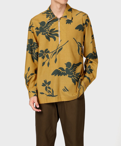 Paul Smith（ポールスミス）の「"Bird Floral" ハーフジッププルオーバーシャツ / 213313 904U（シャツ/ブラウス・メンズ・ブラウン系その他/イエロー系その他/グリーン系その他・SMALL/MEDIUM/LARGE/X-LARGE）」の15枚目の写真