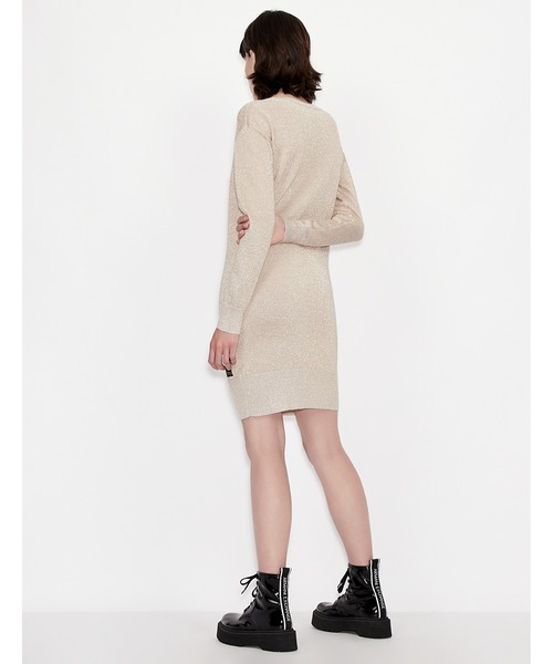 A X アルマーニ X ワンピース エクスチェンジ グリッターニットワンピース ワンピース X Armani Exchange Armani Exchange アルマーニエクスチェンジ のファッション