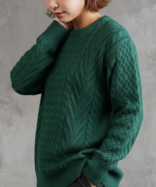 jiggys shop(ジギーズショップ)の「ローゲージ クルーネック フィッシャーマン ケーブルニット セーター(ニット/セーター・メンズ・ホワイト/ブラック/パープル/ブルー系その他/モカ/レッド系その他/グレイッシュベージュ/ブルー系その他2/グレー系その他2/ブルー系その他3/ブラック系その他/ベージュ系その他/グレー系その他/ミックスグレー/ブルー系その他4/ブルー系その他5/カーキ/チャコールグレー/ブルー/オレンジ/グリーン・LARGE/SMALL/MEDIUM/X-LARGE)」の12枚目の写真