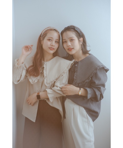 jumelle（ジュメロ）の「ビッグカラーチェックブラウス（シャツ/ブラウス・レディース・ブラック/ベージュ・FREE）」の16枚目の写真