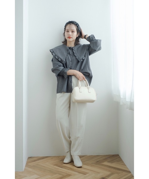 jumelle（ジュメロ）の「ビッグカラーチェックブラウス（シャツ/ブラウス・レディース・ブラック/ベージュ・FREE）」の6枚目の写真