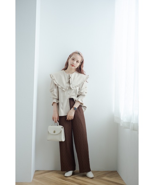 jumelle（ジュメロ）の「ビッグカラーチェックブラウス（シャツ/ブラウス・レディース・ブラック/ベージュ・FREE）」の19枚目の写真