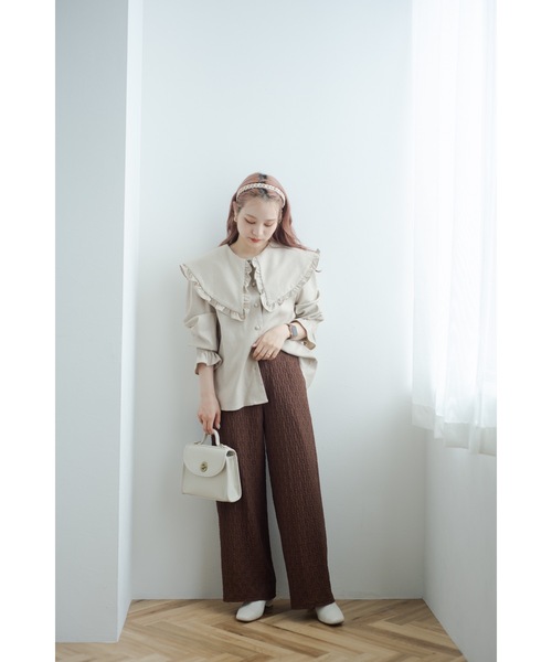 jumelle（ジュメロ）の「ビッグカラーチェックブラウス（シャツ/ブラウス・レディース・ブラック/ベージュ・FREE）」の18枚目の写真