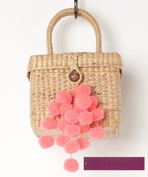 mikomori（ミコモリ）の「STRAW SQUARE BASKET（ハンドバッグ）」