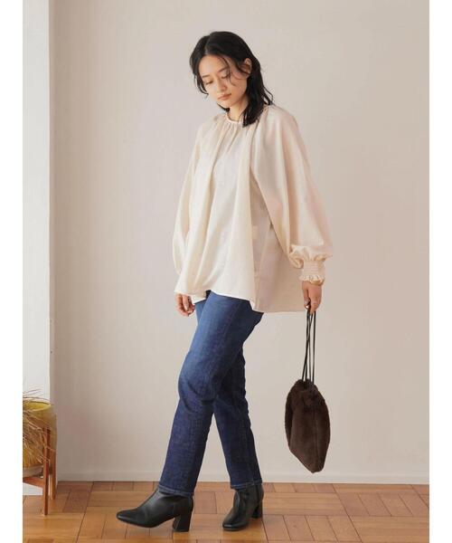 AMERICAN HOLIC（アメリカンホリック）の「ラメ刺繍ラグランブラウス（シャツ/ブラウス・レディース・ライトベージュ/ブラック・M/L）」の16枚目の写真