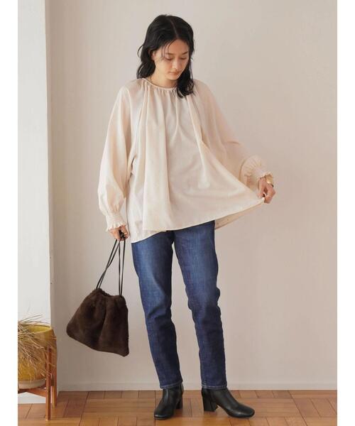 AMERICAN HOLIC（アメリカンホリック）の「ラメ刺繍ラグランブラウス（シャツ/ブラウス・レディース・ライトベージュ/ブラック・M/L）」の14枚目の写真