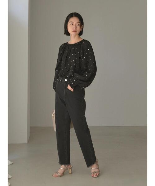 AMERICAN HOLIC（アメリカンホリック）の「ラメ刺繍ラグランブラウス（シャツ/ブラウス・レディース・ライトベージュ/ブラック・M/L）」の5枚目の写真