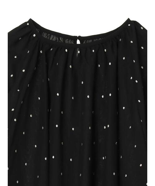 AMERICAN HOLIC（アメリカンホリック）の「ラメ刺繍ラグランブラウス（シャツ/ブラウス・レディース・ライトベージュ/ブラック・M/L）」の7枚目の写真