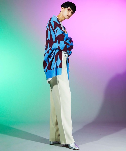 MAISON SPECIAL（メゾンスペシャル）の「《ユニセックスアイテム》ニットストレートピンタックパンツ 【MAISON SPECIAL/メゾンスペシャル】（その他パンツ・メンズ・チャコールグレー/ブラック/パープル/イエロー/ブルー/グリーン/アイボリー・1/2/0）」の10枚目の写真