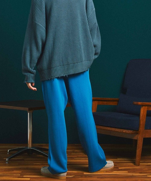 MAISON SPECIAL（メゾンスペシャル）の「《ユニセックスアイテム》ニットストレートピンタックパンツ 【MAISON SPECIAL/メゾンスペシャル】（その他パンツ・メンズ・チャコールグレー/ブラック/パープル/イエロー/ブルー/グリーン/アイボリー・1/2/0）」の21枚目の写真